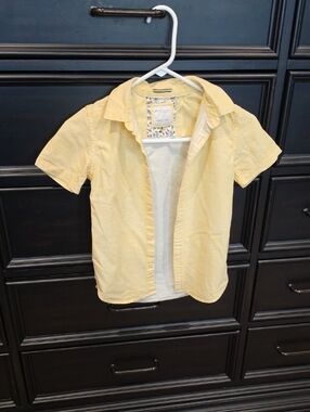 Boys Short-Sleeve Button Shirt - Light Yellow Size 8